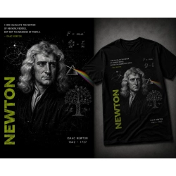 Koszulka Isaac Newton - czarna z nadrukiem