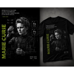 Koszulka Marie Curie - czarna z nadrukiem