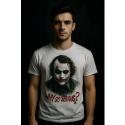 Koszulka Why So Serious - biała z nadrukiem