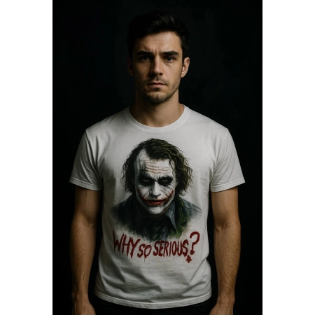 Koszulka Why So Serious - biała z nadrukiem
